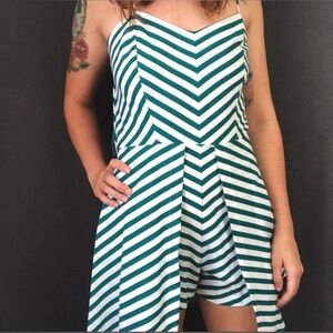 Vintage Striped Dress Romper Combo